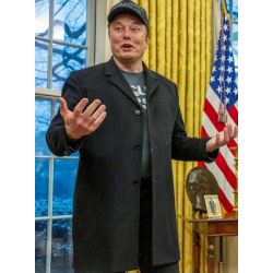 White House Elon Musk Black Coat